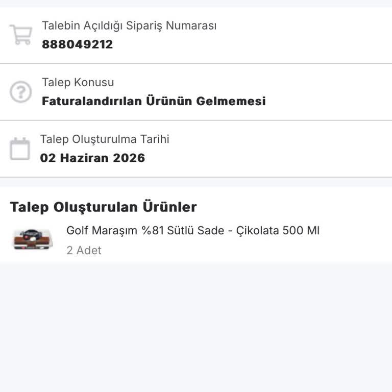 Teslim Edilmeyen Sipariş İçin Acil İade Ve Açıklama Talebi