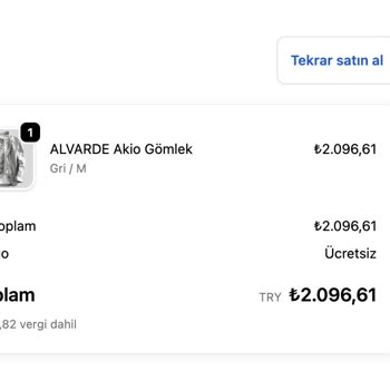 Alvarde.com Alınan Gömlek Teslim Edilmedi, Hızlı İade Talebi