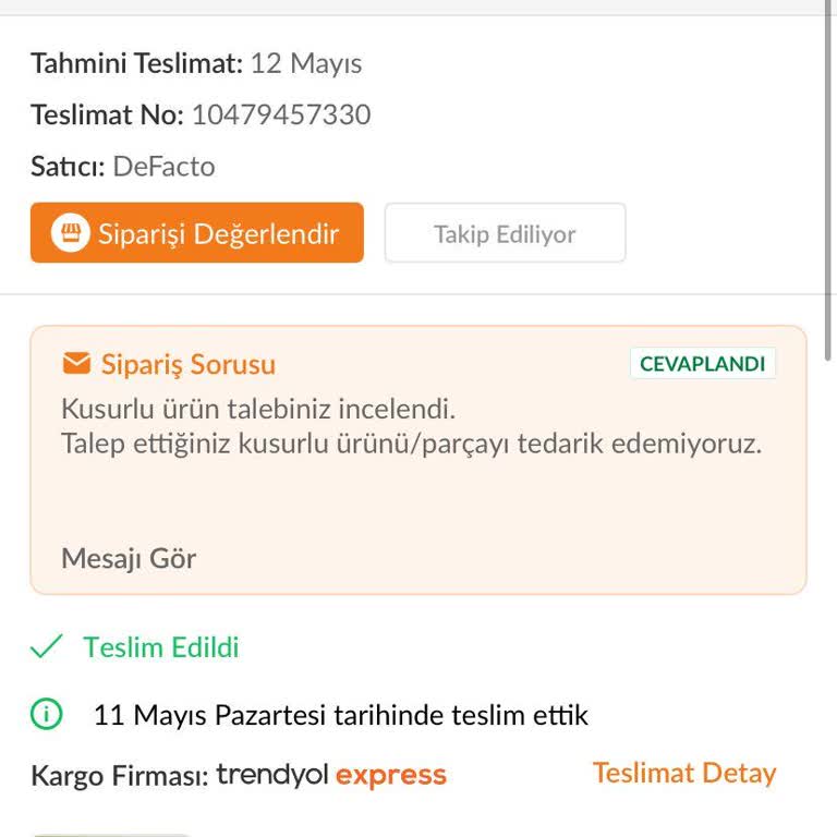DeFacto 14 Gün Sonrası Dikiş Hatası Bulunan Pantolonun Reddedilen İadesi