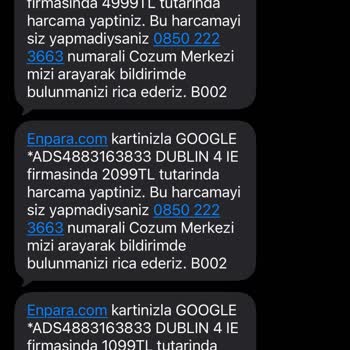 Enpara Vadesiz Hesabımdan Yetkisiz Çekilen Yüksek Tutarlar Hakkında Acil İnceleme Talebi
