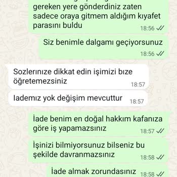 Semre Butik'te Beden Uyuşmazlığı Ve Kalitesiz Ürün İadesi Reddedildi, WhatsApp'tan Engellendim