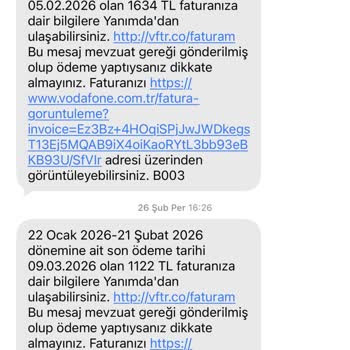 Vodafone'dan Yanıltıcı 1.336 TL Borç Bildirimi Ve Ödeme Sorunu