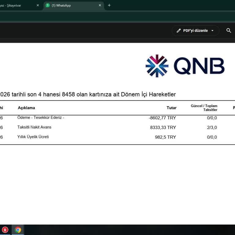 QNB Bankasından Kullanılmayan Kredi Kartına Kesilen Yüksek Aidatın İadesi Talebi