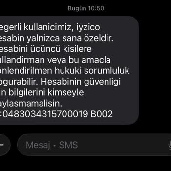 Şüpheli İyzico SMS’i Ve Hesap Kontrolü Talebi