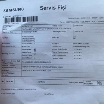 Samsung Tu7000 TV’de Kronik Panel Arızası Ve 20 Dakikalık Telefon Bekletmesi