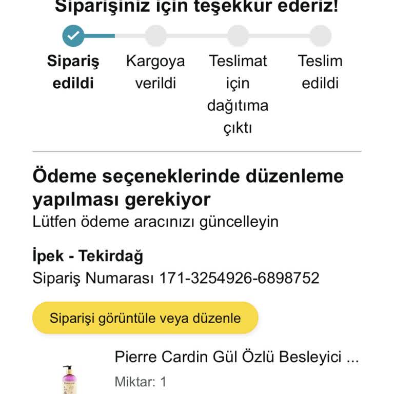 Sipariş Adresi Değişikliği Ve İptal İşlemi Yapılamıyor