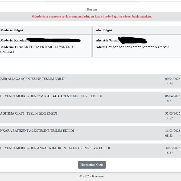 Kredi Kartım 3 Aylık Transfer Sorunu Nedeniyle Ankara’ya Gönderildi, İzmir’de Teslim Edilemedi