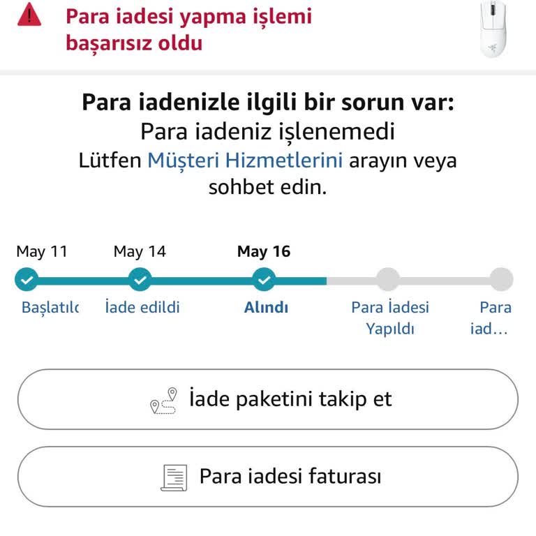 Garanti Reddedildi, İade Onaylandı Ve Para İadesi Yapılmadı