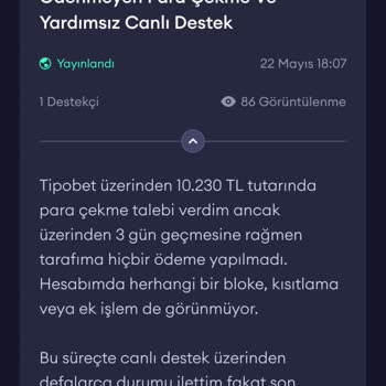10.230 TL Çekimim 16 Gün Boyunca Yatmadı, Açıklama Ve Ödeme Talebi