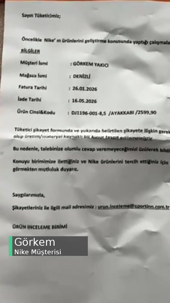 Nike Hatalı Ayakkabı Ses Sorunu Ve Şekil Bozukluğu videonun kapak resmi