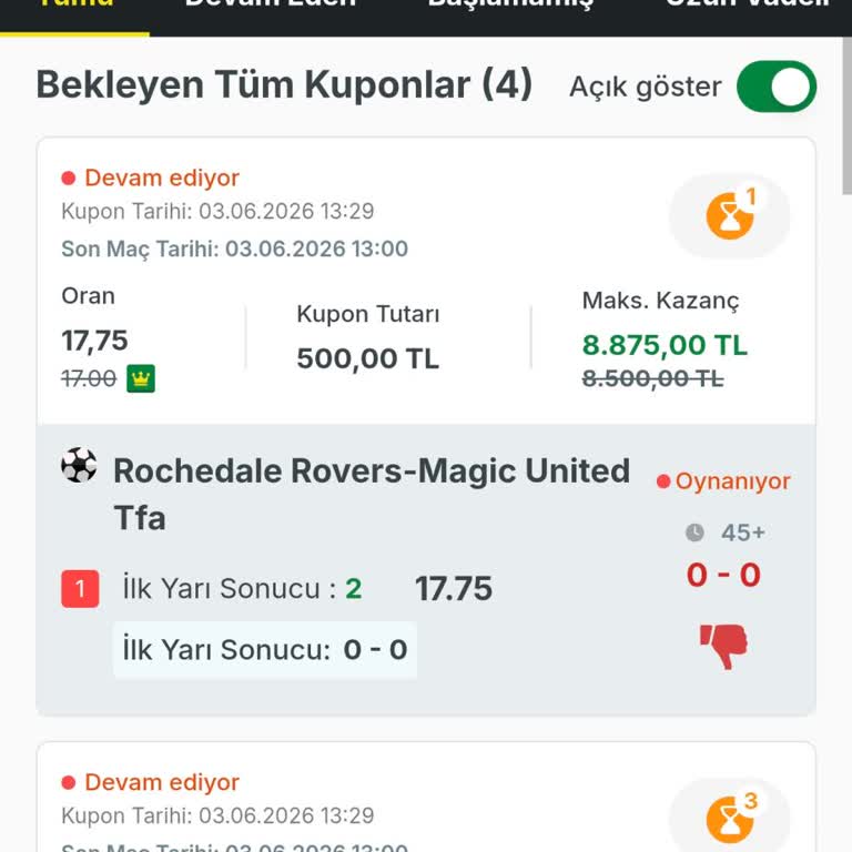 İddaa Canlı Bahiste Yanıltıcı Skor Görüntüsü Nedeniyle 500 TL Kayıp Ve İade Talebi