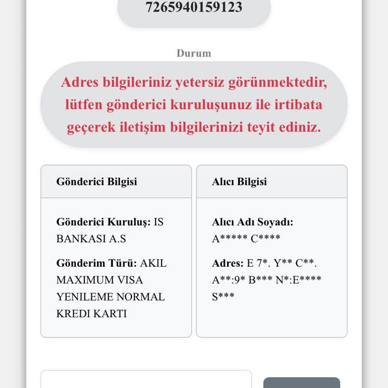 Kuryenet’tan İş Bankası Kartı Teslim Edilmedi Ve Bilgi Alınamıyor