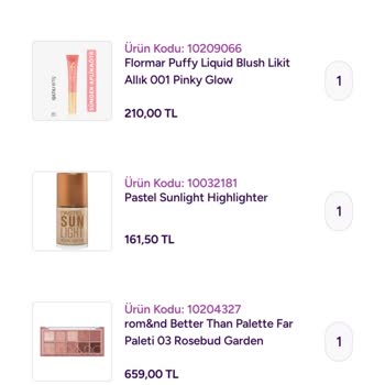 Flormar Kontör Ve Maybelline Kapatıcı Ürünleri Eksik Gönderildi