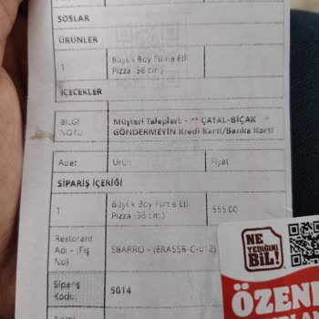 Sbarro Füme Etli Pizza Yerine Ucuz Karışık Pizza Gönderildi