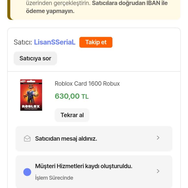 Roblox Kartı Kodu Gelmedi Ve Satıcı Yanıtsız Kalıyor