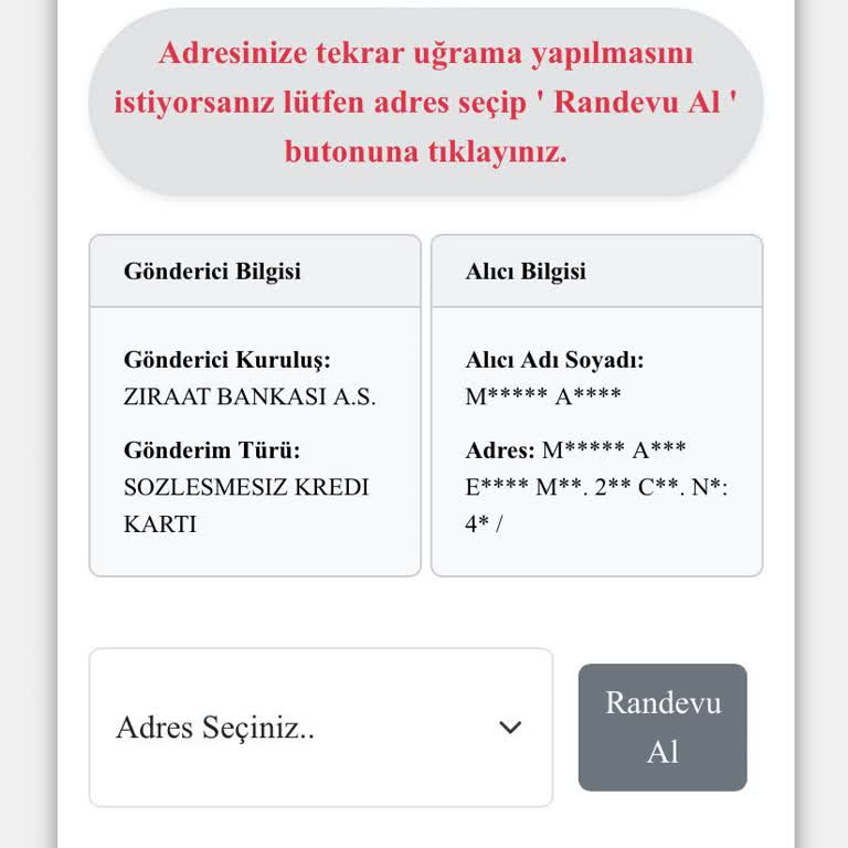 Kuryenet’in Yanıltıcı ‘Adreste Yok’ Notu Nedeniyle Kredi Kartı Teslimatı Sorunu