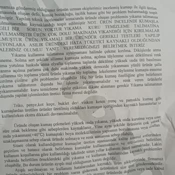 Sitare Giyim İpek Takımda Hızlı Tüylenme Ve Mağaza Müdürünün Saygısız Tutumu