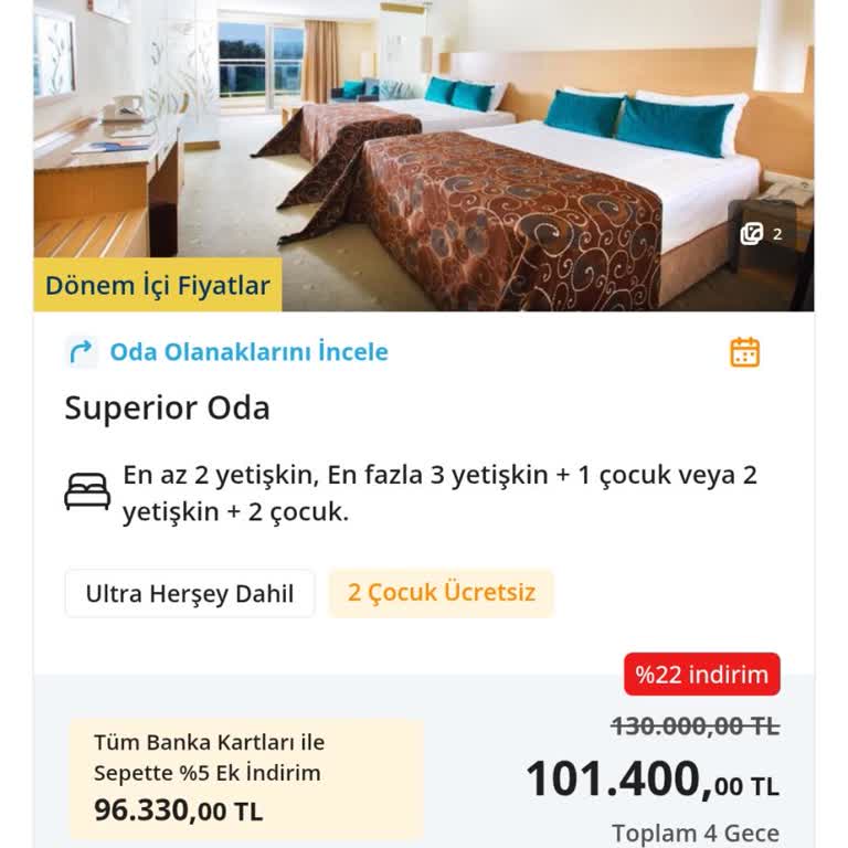 Tatil Sepeti Çocuk Ücretsiz İlanı Yanıltıcı, 20 Bin Tl Ek Ücret