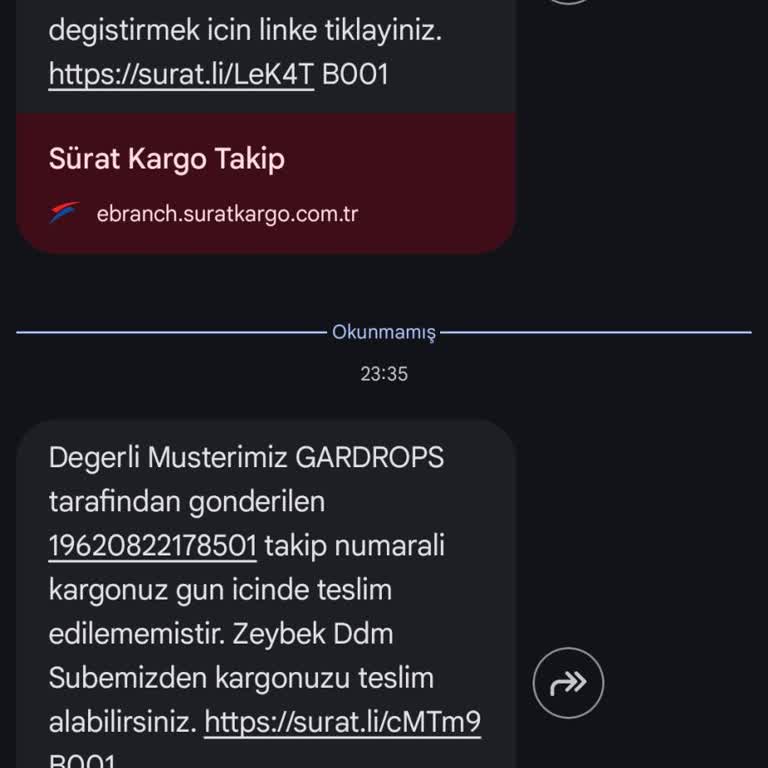 Gardrops Kargo Adrese Teslim Edilmedi, Şubeden Almak Zorunlu
