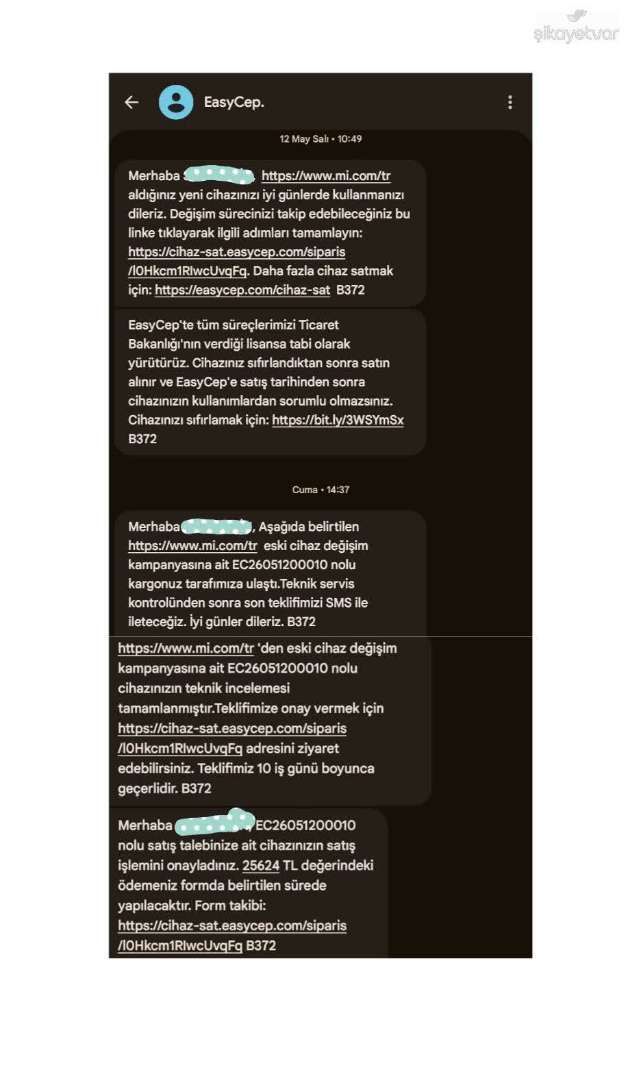 EasyCep Takas Ödemesinde 8 İş Gününü Aşan Gecikme - Şikayetvar