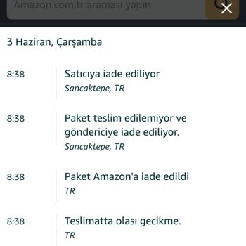 Amazon Üç Tekrarlanan Teslim Edilmemiş Sipariş Ve Kargo İhmali