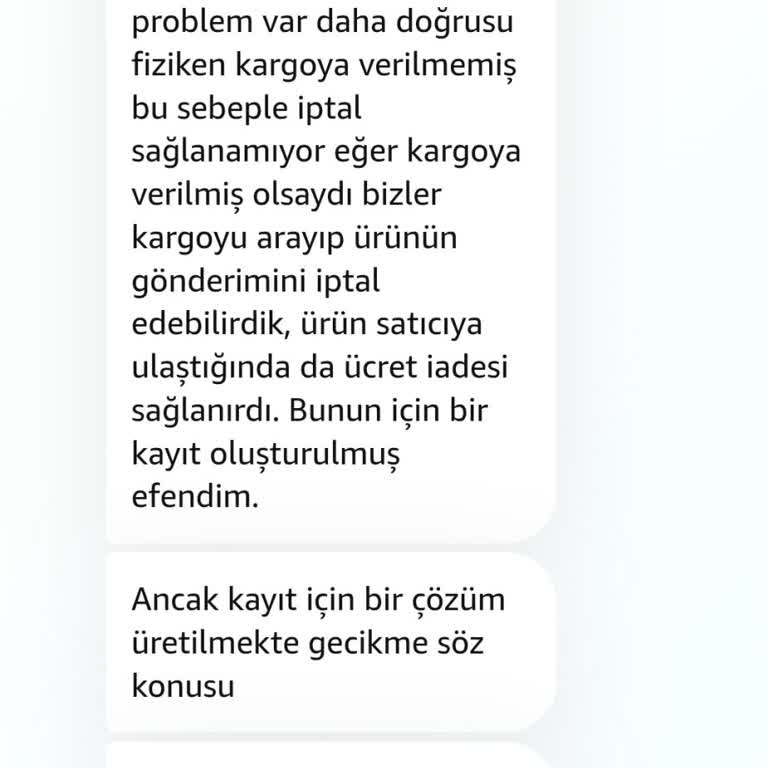Amazon Siparişi Kargoya Verilmedi, İptal Ve İade Talebi