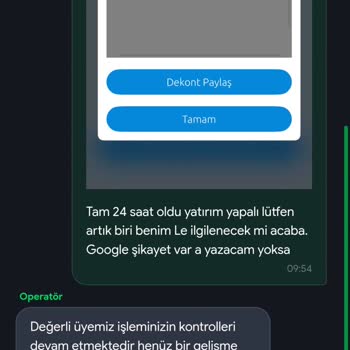 Mega Havale Yatırımı Hesaba Yansımıyor Ve Destek Yok