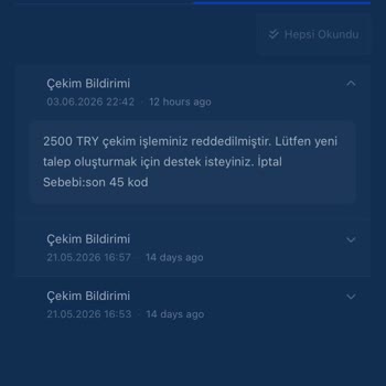 Mekanbahis Hesabımdaki 2500 TL Bakiye Açıklama Olmadan Silindi Ve Destek Sessiz Kaldı