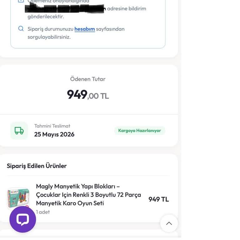 Magly Manyetik Bloklar Siparişinin Gönderilmemesi Ve İade Talebi