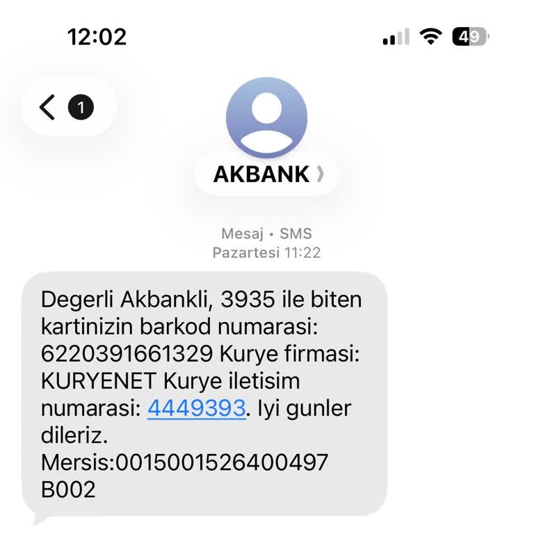 Kuryenet Akbank Kredi Kartı Kurye Sürecinde Gecikme Ve İletişim Eksikliği