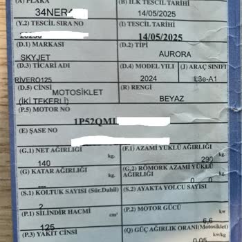 Skyjet Rivero 125 Motosiklette Hayati Fren Arızası Ve Yetkili Servis İhmali