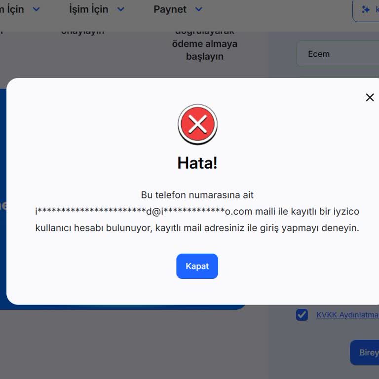 Telefon Numaramla Açılan Yetkisiz İyzico Hesabı Ve Güvenlik Endişesi