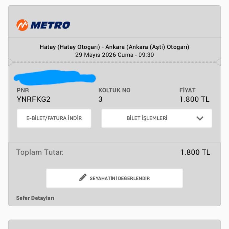 Metro Turizm’de Sefer Ve Koltuk Değişikliği Nedeniyle Öğrenci Biletlerinin İadesi Talebi