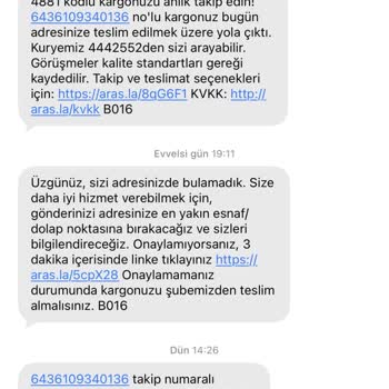 Aras Kargo Teslimat Sorunu Yanıltıcı Bildirim Ve İletişimsizlik