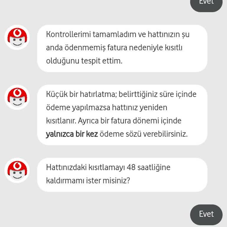 Tobi Üzerinden Ödeme Sözü Veremediğim İçin Fatura Kısıtlaması Hattımı Engelliyor