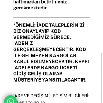 M Beden Siparişim Üst Parça XS Kalıbında, İade Talebim Reddedildi