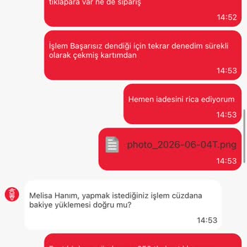 İki Defa 250 TL Çekildi, Bakiye Yüklenmedi Ve Canlı Destek Yardımsız, Acil İade Talebi