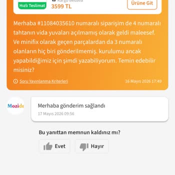 Eksik Ve Yanlış Parçalarla Gelen TV Ünitesi Kurulamıyor