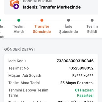 Yanlış İade Kodları Nedeniyle Sipariş İade İşleminde Gecikme Ve Maddi Mağduriyet