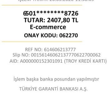 Nautica Sanal Pos Hatası Nedeniyle Kartımdan Çekilen 2.407,80 TL İadesi Sağlanmadı