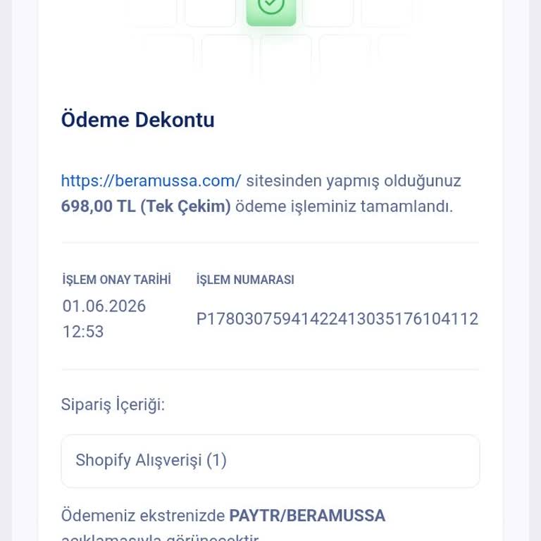 Beramussa Sitesinde Sipariş Onayı Ve Kargo Bilgisi Alınamadı