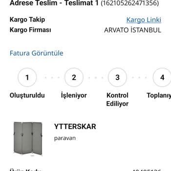 IKEA Arvato Kargo Teslim Edilmediği İçin 3400 TL İade Talebi