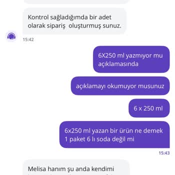 Altı Adet Soda Tek Parça Geldi, İade Ve Çağrı Merkezi Tutumunda Sorun