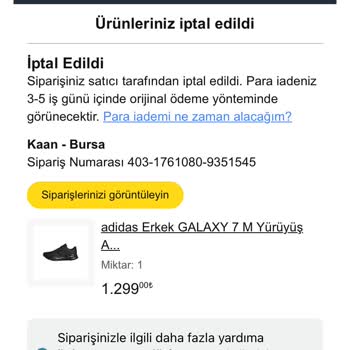 Açıklamasız Sipariş İptali Ve Fiyat Artışı Şikayeti