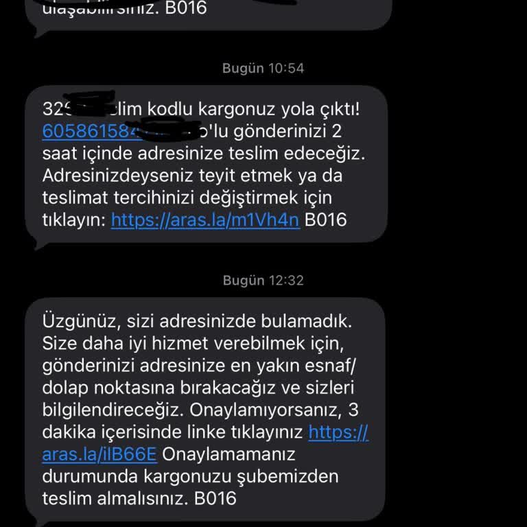 Aras Kargo Yanıltıcı SMS Ve Bilgilendirme Eksikliği Zaman Kaybına Neden Oluyor