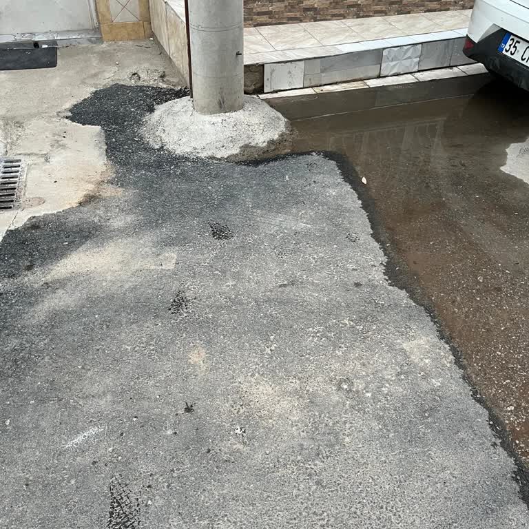 Bornova Belediyesi Asfalt Yüksekliği Nedeniyle Ev Önünde Su Birikintisi Ve Düzeltme Talebi