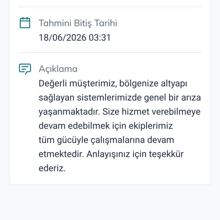 Bölgemizdeki Arıza Sebebiyle 24 Mbps Taahhütlü İnternet Hızının 10 Mbps'e Düşmesi Ve Telafi Talebi