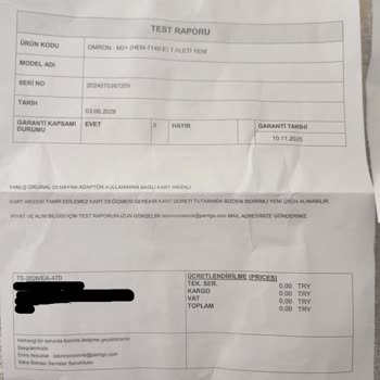 Omron Tansiyon Aletinde Garanti Kapsamında Haksız Arıza Tespiti Ve Onarım Talebi