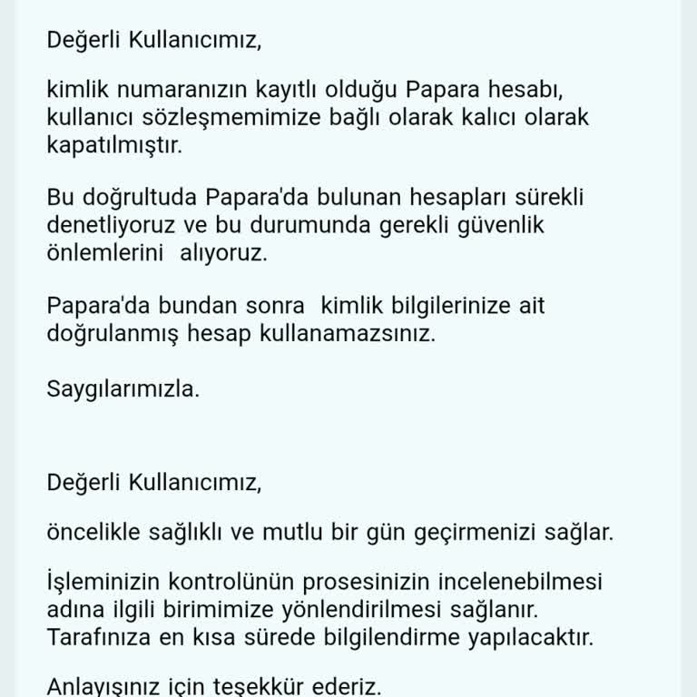 Papara Hesabım Çalındı Ve Kapatıldı, Acil Açılmalı