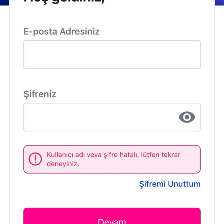Pazarama Uygulamasında Giriş Sorunu Ve Şifre Yenileme Hatası